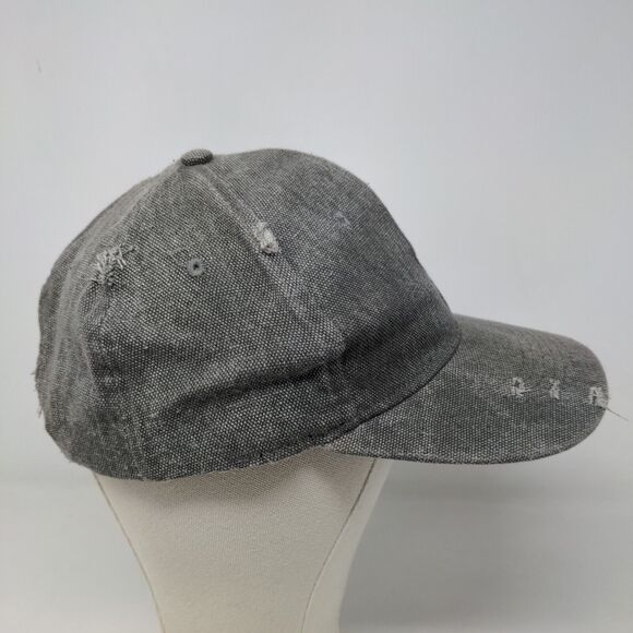 Unbranded Men's Snapback Hat Gray Adjustable Blank Distressed Accents - Picture 4 of 7